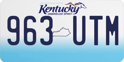 KY license plate 963UTM