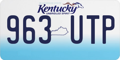 KY license plate 963UTP