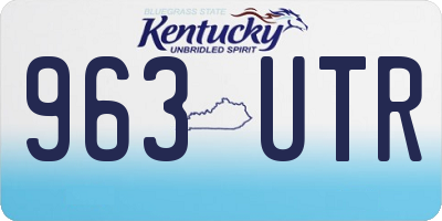 KY license plate 963UTR
