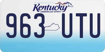 KY license plate 963UTU
