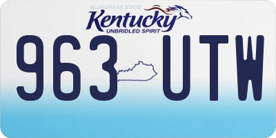 KY license plate 963UTW