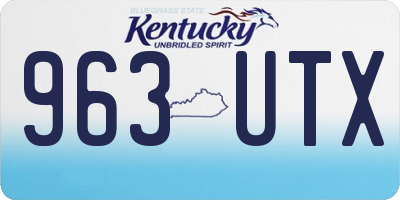 KY license plate 963UTX