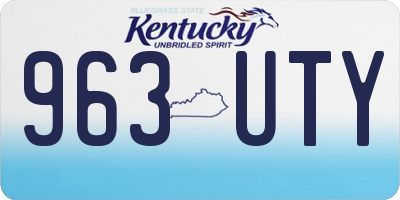 KY license plate 963UTY