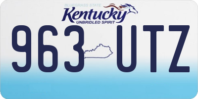 KY license plate 963UTZ