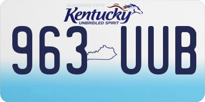 KY license plate 963UUB