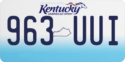 KY license plate 963UUI