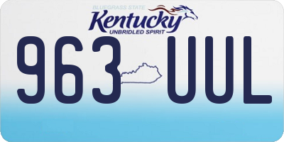 KY license plate 963UUL