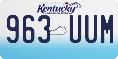 KY license plate 963UUM