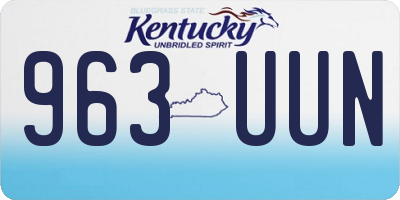 KY license plate 963UUN