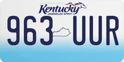 KY license plate 963UUR