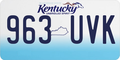 KY license plate 963UVK