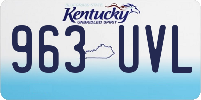 KY license plate 963UVL