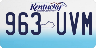 KY license plate 963UVM
