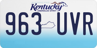 KY license plate 963UVR