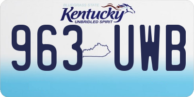 KY license plate 963UWB
