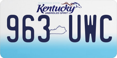KY license plate 963UWC