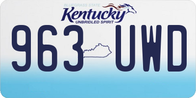 KY license plate 963UWD