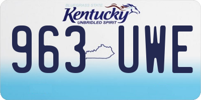 KY license plate 963UWE