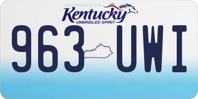 KY license plate 963UWI