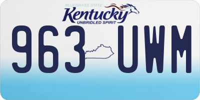 KY license plate 963UWM