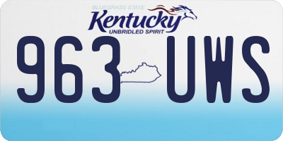 KY license plate 963UWS