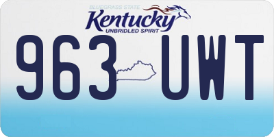 KY license plate 963UWT