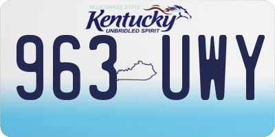 KY license plate 963UWY