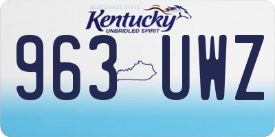 KY license plate 963UWZ