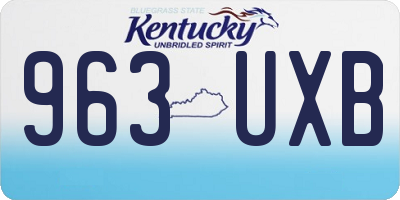 KY license plate 963UXB