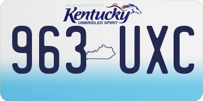 KY license plate 963UXC