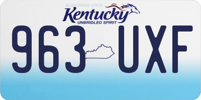 KY license plate 963UXF