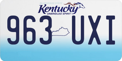 KY license plate 963UXI
