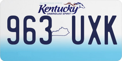 KY license plate 963UXK