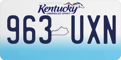 KY license plate 963UXN
