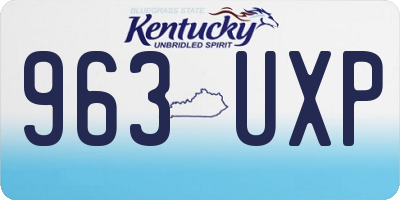 KY license plate 963UXP