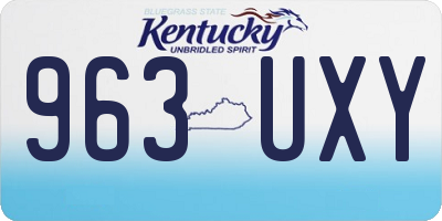 KY license plate 963UXY