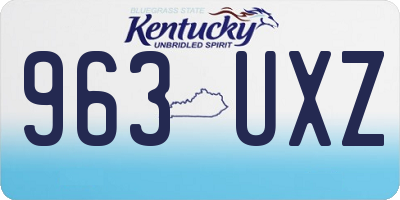 KY license plate 963UXZ
