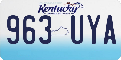 KY license plate 963UYA
