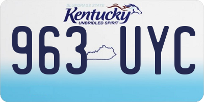 KY license plate 963UYC