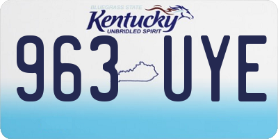 KY license plate 963UYE