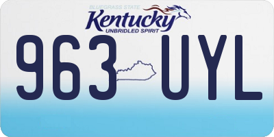 KY license plate 963UYL