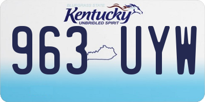 KY license plate 963UYW