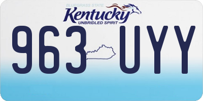 KY license plate 963UYY