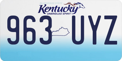 KY license plate 963UYZ