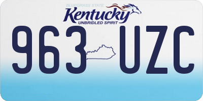 KY license plate 963UZC