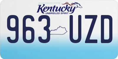 KY license plate 963UZD