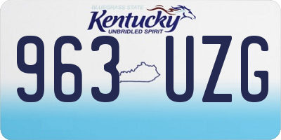 KY license plate 963UZG