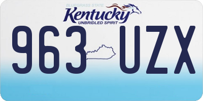 KY license plate 963UZX