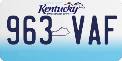 KY license plate 963VAF