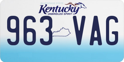 KY license plate 963VAG